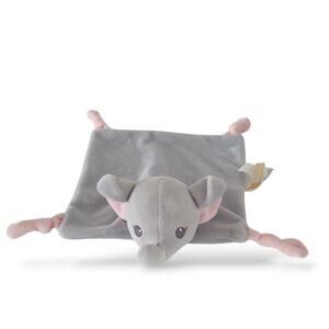 Dan Dee Plush Gray Elephant Security Blanket Lovey Lovie 8" Unisex Rattle